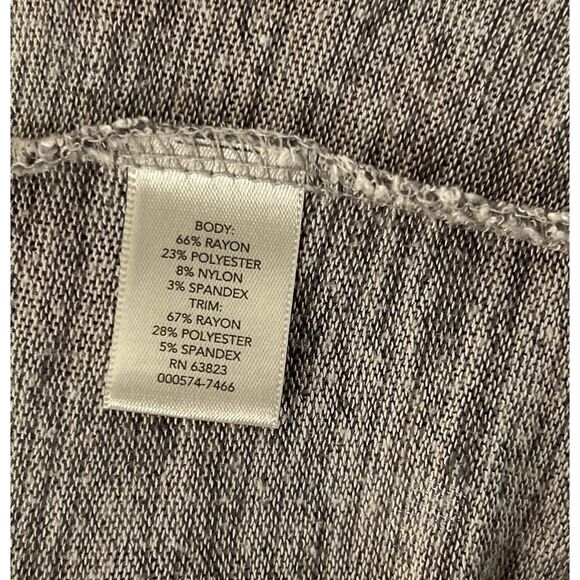CJ Banks Top Womens Size 1X Gray Knit Ribbed SpaceDye Stretch‎ Short Sleeve - Picture 4 of 6